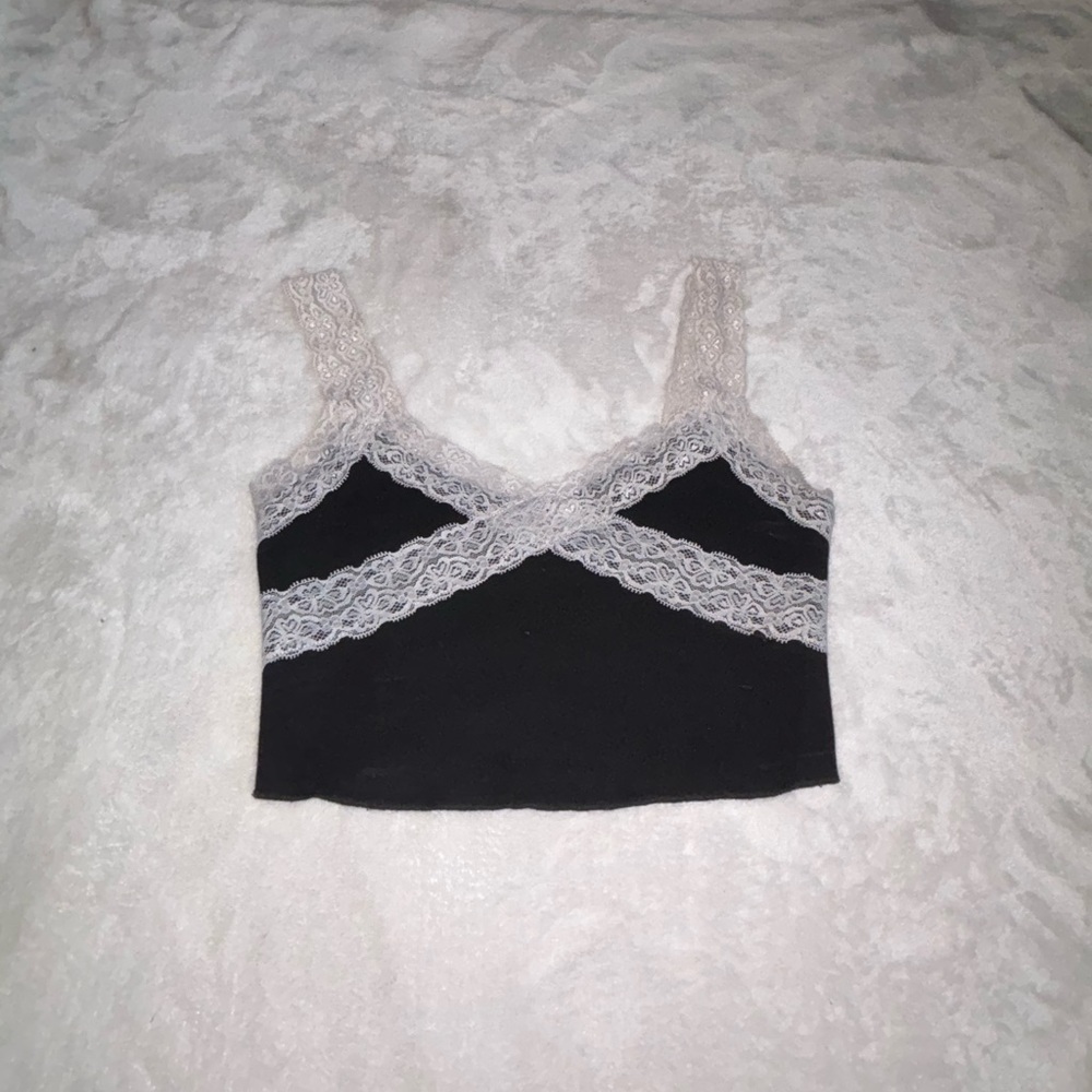 Dolls kill black Lace Trim Crop Top